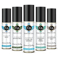 CA Perfume Best Summer Perfume Men Set Impression of (Invincible + Leau Issara Mikai + Guiltiness + Greenish Irish Tweed + Eros) Fragrance Body Oils Essential Travel Size Roll-On (0.3 Fl Oz/10 ml) x5