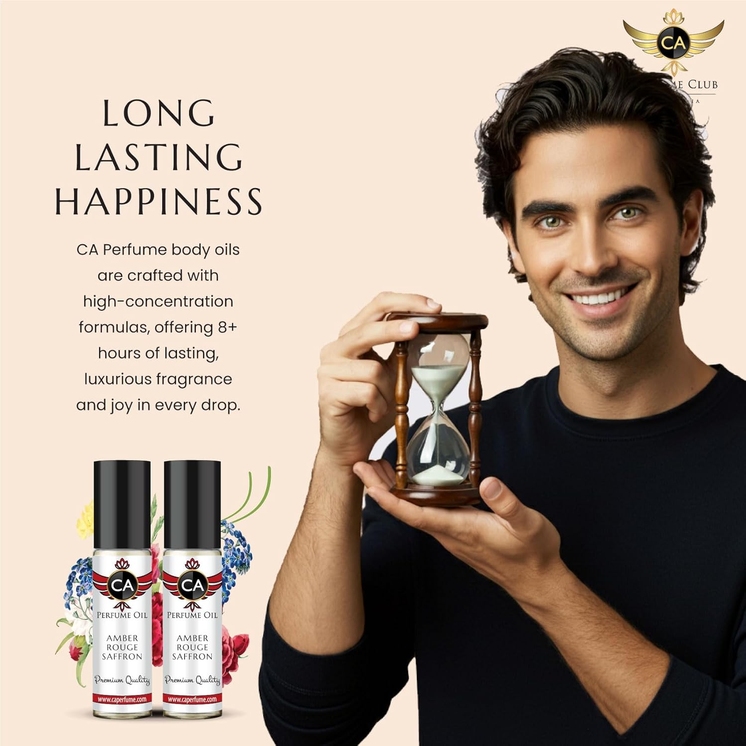 CA Perfume Best Fall Men Set Impression of (Eros Flame + Belgarian Man + Legend + Fire In Height + Tuscan Leather) Fragrance Body Oils Essential Sample Travel Size Roll-On (0.3 Fl Oz/10 ml) x5
