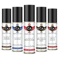 CA Perfume Best Fall Men Set Impression of (Eros Flame + Belgarian Man + Legend + Fire In Height + Tuscan Leather) Fragrance Body Oils Essential Sample Travel Size Roll-On (0.3 Fl Oz/10 ml) x5