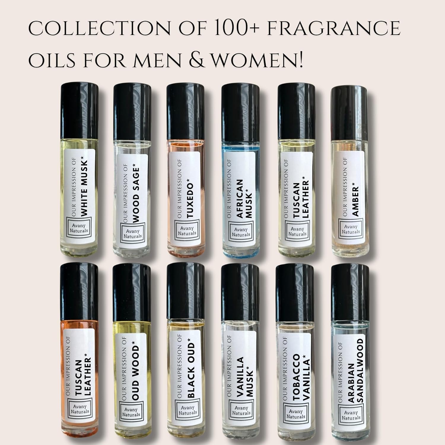 Men Body Oil Cologne - Replicant Perfume, Alt Fragrance Body Oil, Gourmand Cologne, 6 Pc (Clean Man)