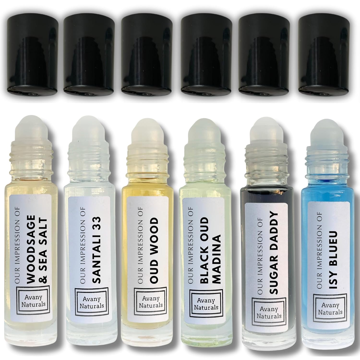 Men Body Oil Cologne - Replicant Perfume, Alt Fragrance Body Oil, Gourmand Cologne, 6 Pc (Clean Man)