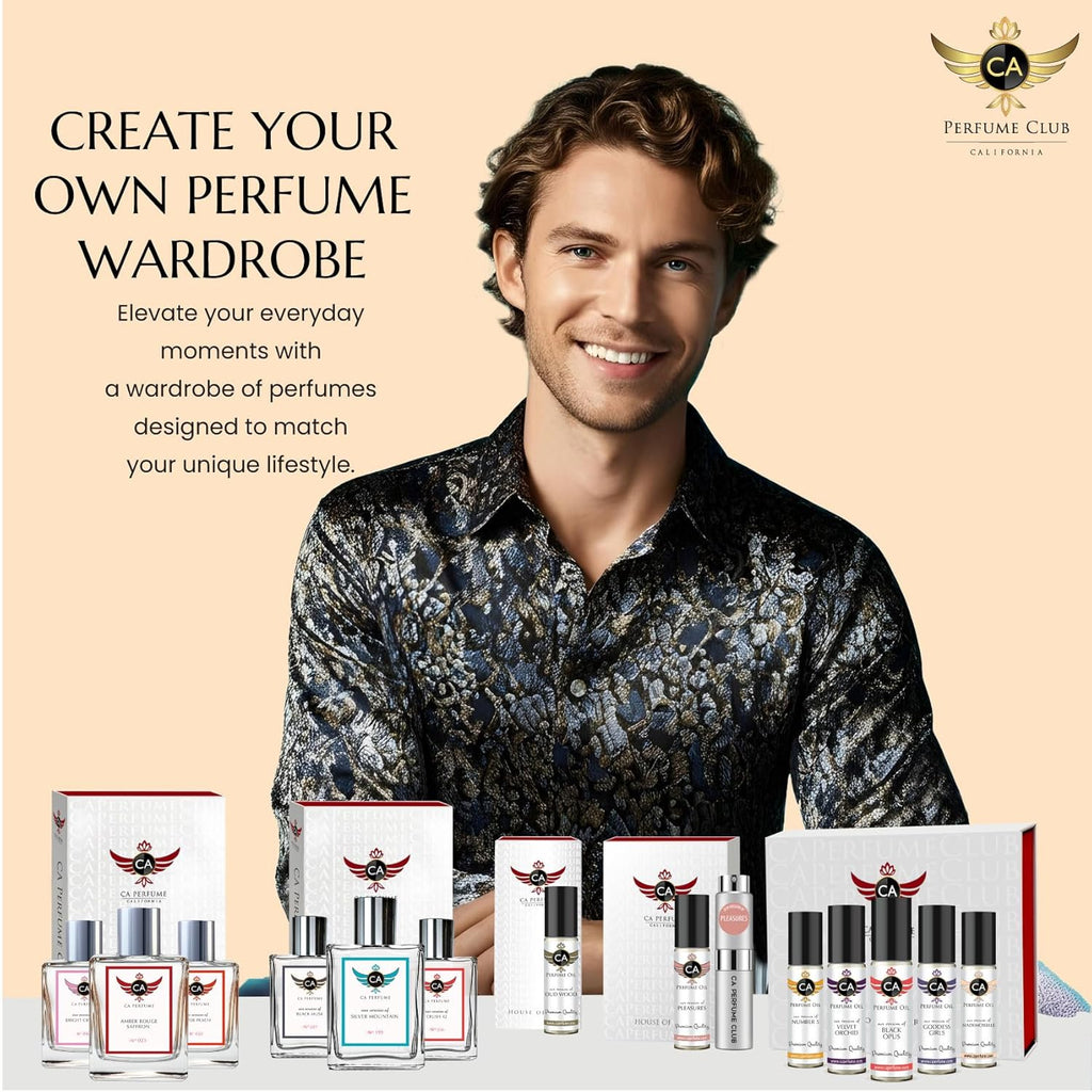 CA Perfume All Time Classic Men Set Impression of (Aventura + Aqua Di Giorgi + Invictore + Belgarian Man + Tobacco Vanilla) Fragrance Body Oils Sample Travel Size Roll-On (0.3 Fl Oz/10 ml) X5