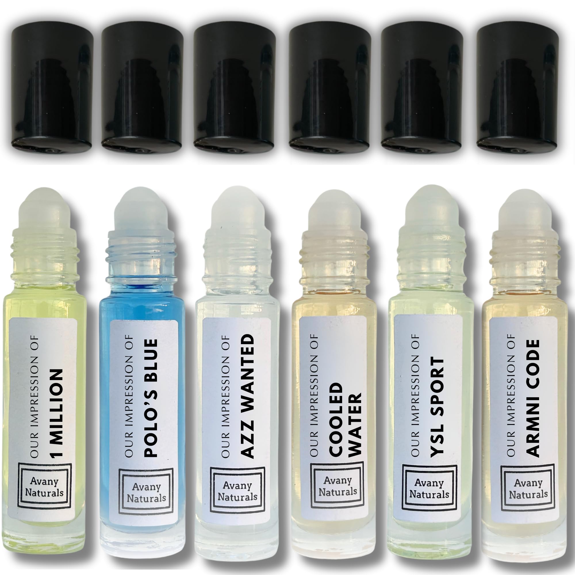 Men Body Oil Cologne - Replicant Perfume, Alt Fragrance Body Oil, Gourmand Cologne, 6 Pc (Clean Man)